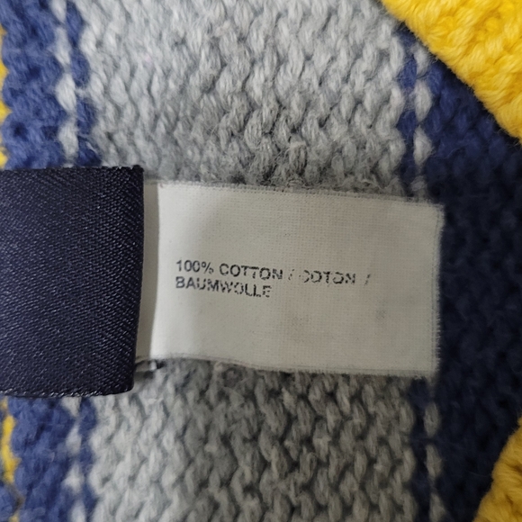 💲1️⃣ Baby GAP Blue/Grey Striped V-Neck Pull-On Cotton Knit Sweater Infant 2 Yrs - Picture 4 of 5